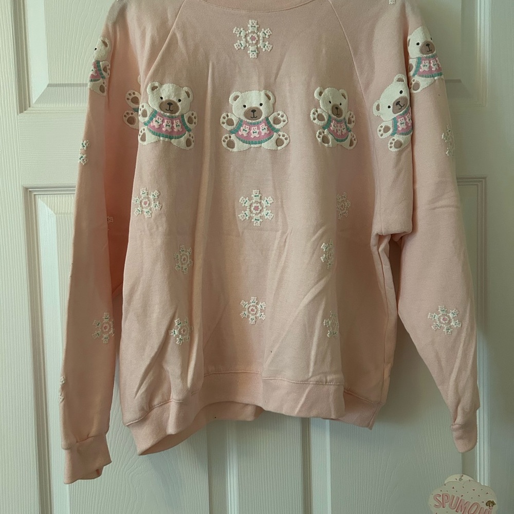 Vintage Spumoni Pink Bear Print Sweatshirt